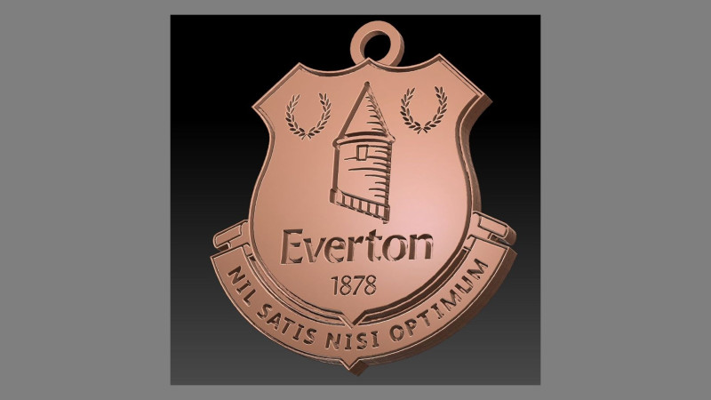 Everton FC keychain badge Printable and Renderable 3D Print Model .c4d .max .obj .3ds .fbx .stl .blend