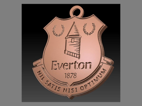 Everton FC keychain badge Printable and Renderable Modèles 3D en vedette