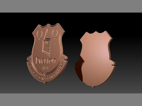 Everton FC keychain badge Printable and Renderable 3D Print Model