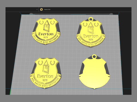 Everton FC keychain badge Printable and Renderable 3D Print Model