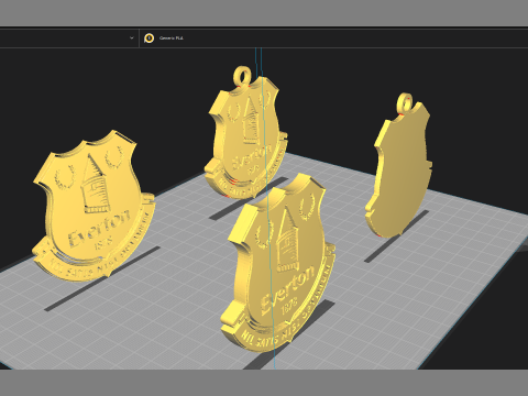 Everton FC keychain badge Printable and Renderable 3D Print Model