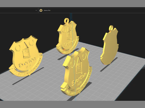 Everton FC keychain badge Printable and Renderable 3D Print Model