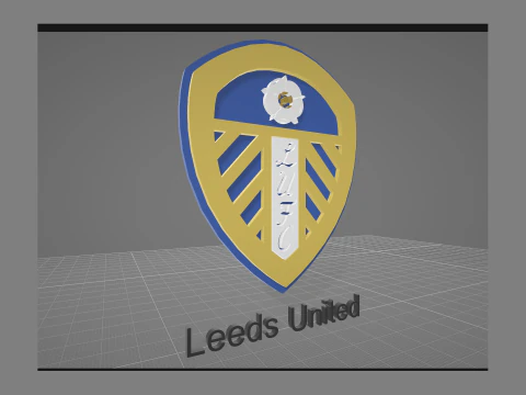 Leeds United FC keychain badge Printable and Renderable 3D Print Model
