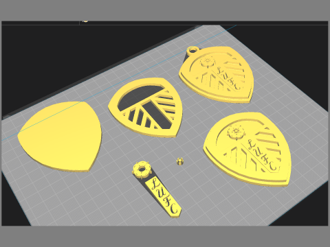 Leeds United FC keychain badge Printable and Renderable 3D 프린트 모델
