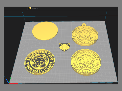 Leicester City FC keychain Badge Printable and Renderable 3D Druckmodell