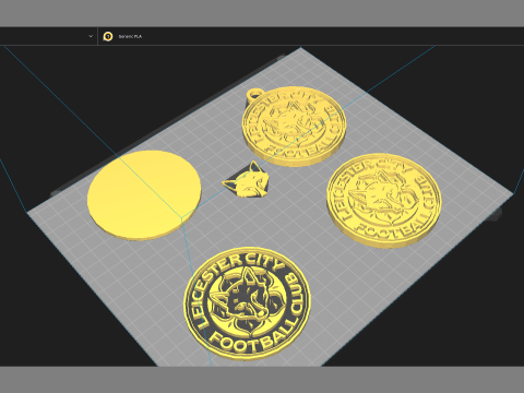 Leicester City FC keychain Badge Printable and Renderable 3D Druckmodell