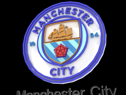 Manchester City FC keychain badge Printable and Renderable 3D Print Model