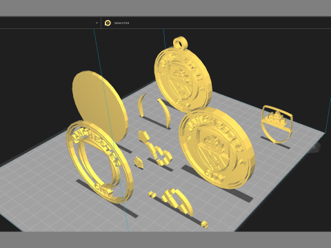 Manchester City FC keychain badge Printable and Renderable 3D Принт Модель