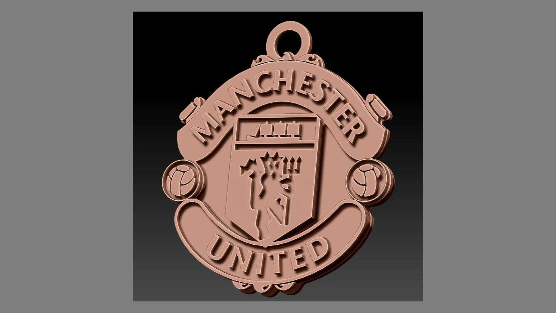 Manchester United FC keychain Logo Printable and Renderable 3D Print Model .c4d .max .obj .3ds .fbx .stl .blend