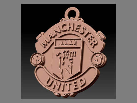 Logotipo do chaveiro do Manchester United FC para impress&atilde;o e renderiza&ccedil;&atilde;o Modelo de Impressão 3D