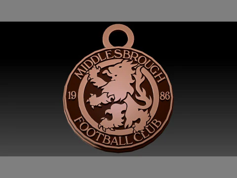 Insignia del llavero del Middlesbrough United FC imprimible y renderizable Modelo de impresión 3D