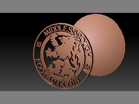 Middlesbrough United FC keychain badge Printable and Renderable 3D 打印模型