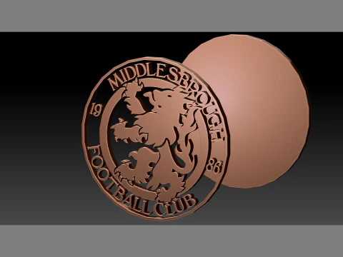 Middlesbrough United FC keychain badge Printable and Renderable 3D Print Model