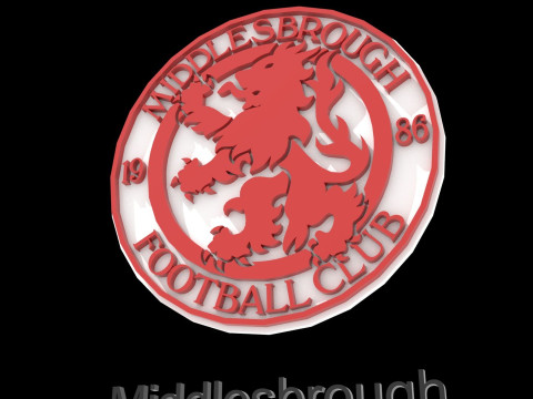 Middlesbrough United FC keychain badge Printable and Renderable 3D 打印模型