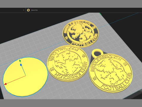 Middlesbrough United FC keychain badge Printable and Renderable 3D 打印模型