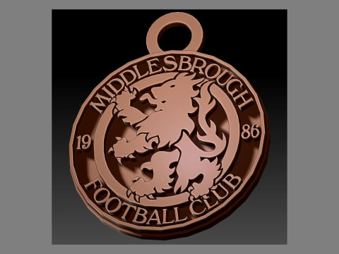 Middlesbrough United FC keychain badge Printable and Renderable 3D 打印模型