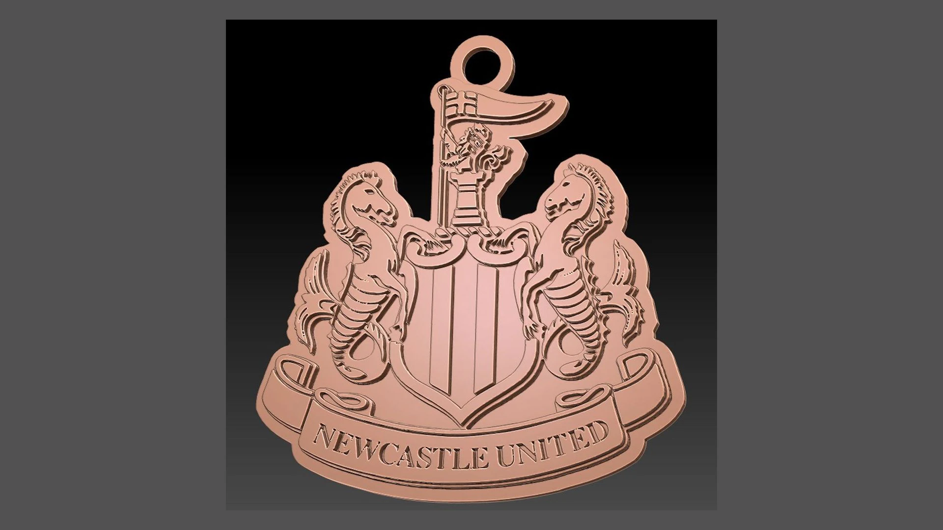 Newcastle United FC keychain Logo Printable and Renderable 3D Print Model .c4d .max .obj .3ds .fbx .stl .blend 