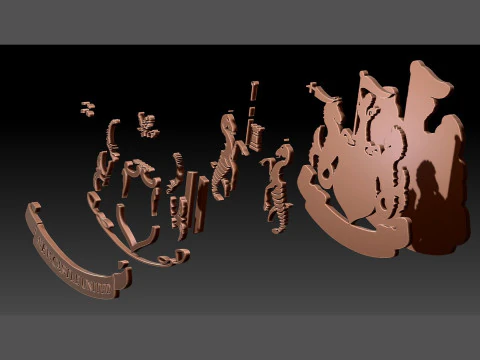 Newcastle United FC keychain Logo Printable and Renderable 3D Print Model