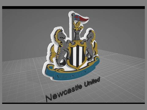 Newcastle United FC keychain Logo Printable and Renderable 3D प्रिंट मॉडल