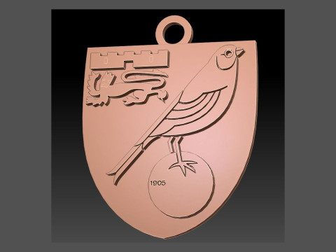 Norwich City FC keychain badge Printable and Renderable 3D Baskı Modeli