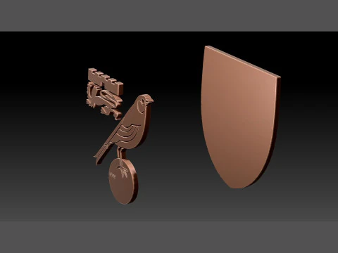 Lencana gantungan kunci Norwich City FC Dapat Dicetak dan Dirender Model Cetak 3D