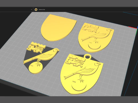 Lencana gantungan kunci Norwich City FC Dapat Dicetak dan Dirender Model Cetak 3D