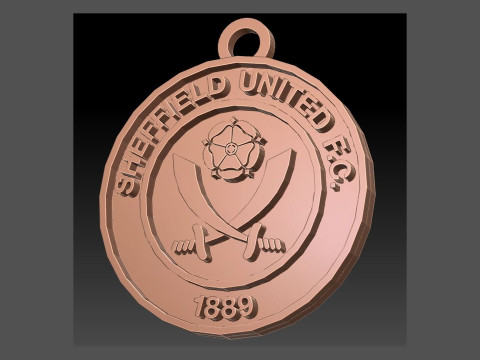 Sheffield United FC keychain Logo Printable and Renderable 3D-printmodel
