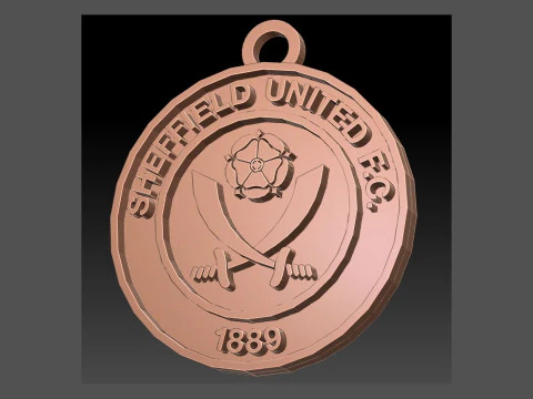 Logotipo do chaveiro do Sheffield United FC para impress&atilde;o e renderiza&ccedil;&atilde;o Modelo de Impressão 3D
