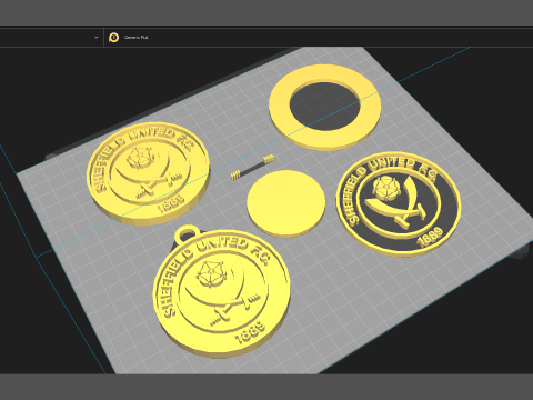 Sheffield United FC keychain Logo Printable and Renderable 3D Принт Модель