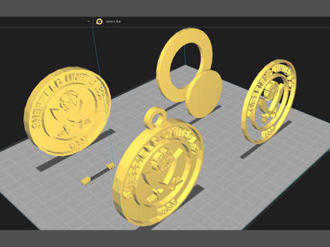 Sheffield United FC keychain Logo Printable and Renderable 3D Принт Модель