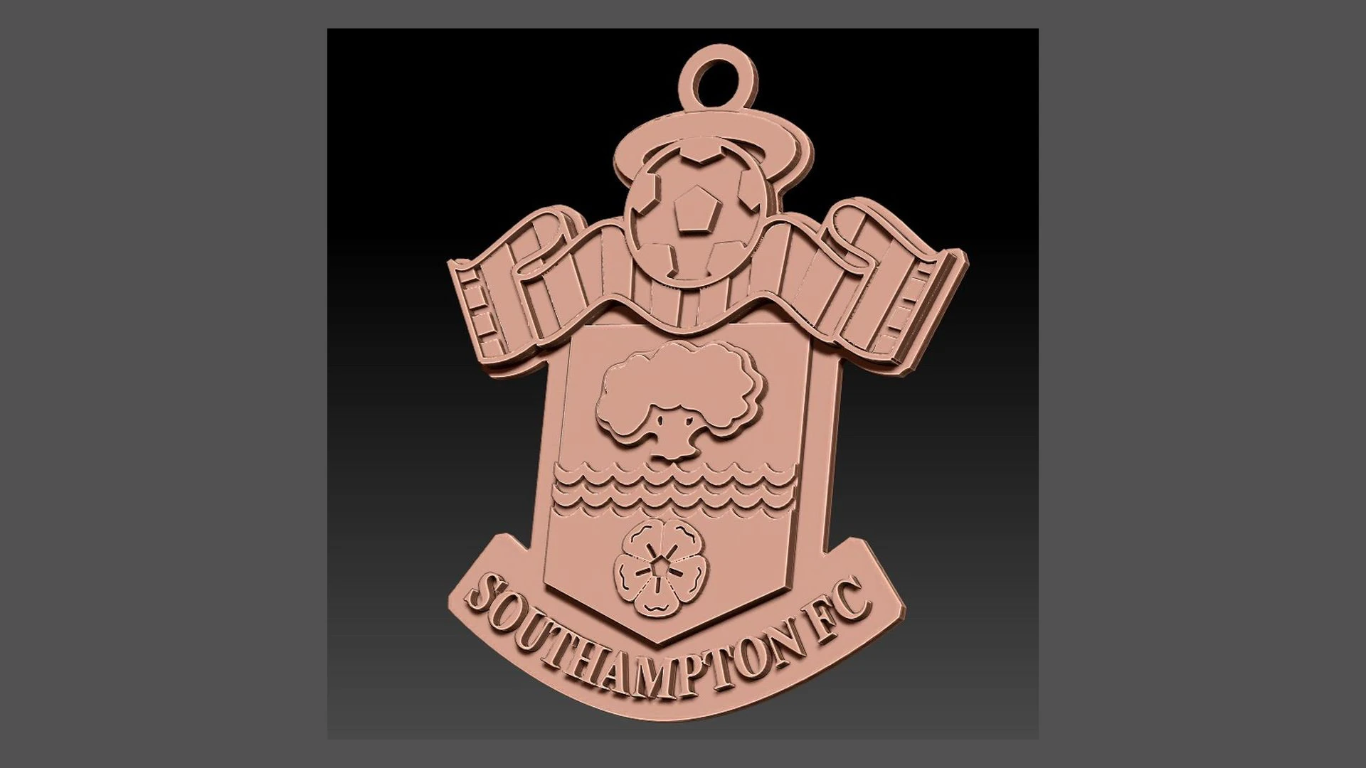 Southampton FC keychain Logo Printable and Renderable 3D Print Model .c4d .max .obj .3ds .fbx .stl .blend 