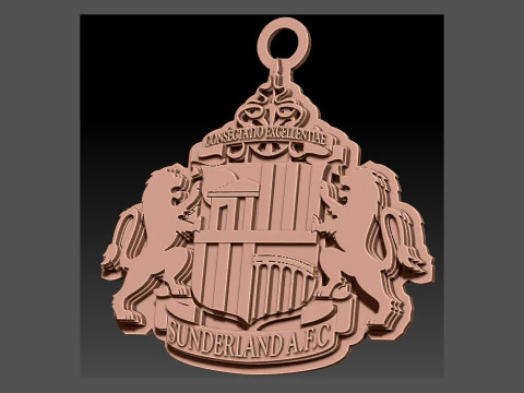 सुंदरलैंड एफसी कीचेन लोगो मुद्रण योग्य और प्रस्तुत करने योग्य 3D प्रिंट मॉडल