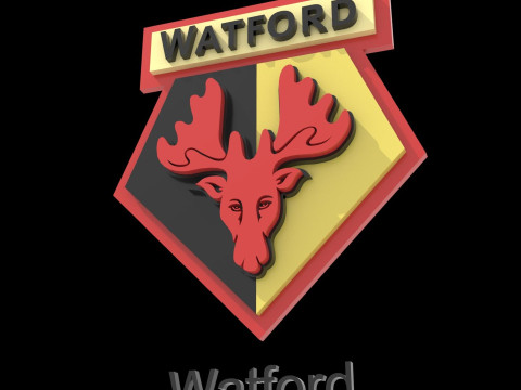 Watford FC keychain Logo Printable and Renderable 3D प्रिंट मॉडल