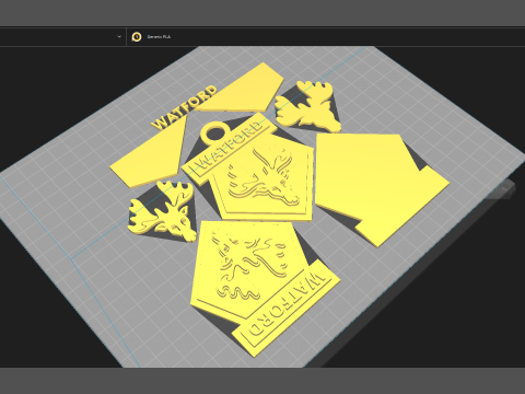 Watford FC keychain Logo Printable and Renderable 3D प्रिंट मॉडल