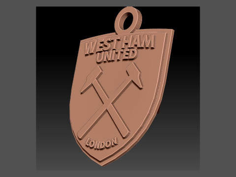 West Ham United FC keychain Logo Printable and Renderable Modelo de impresión 3D