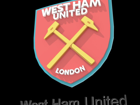 West Ham United FC keychain Logo Printable and Renderable Modèles 3D en vedette