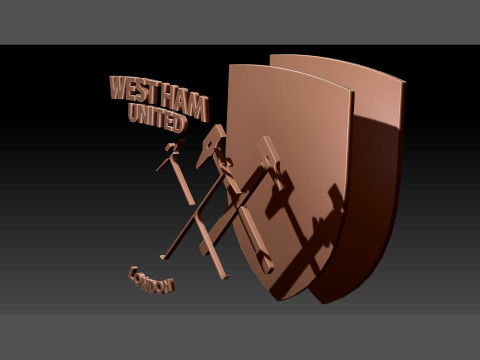 West Ham United FC keychain Logo Printable and Renderable Modèles 3D en vedette
