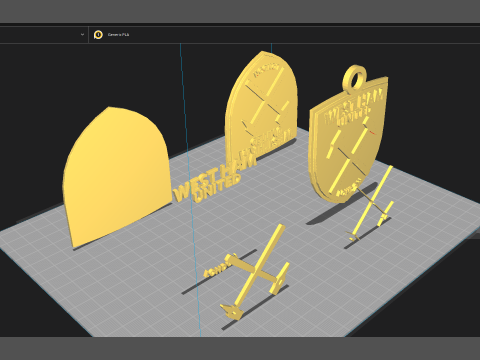 West Ham United FC keychain Logo Printable and Renderable Modèles 3D en vedette