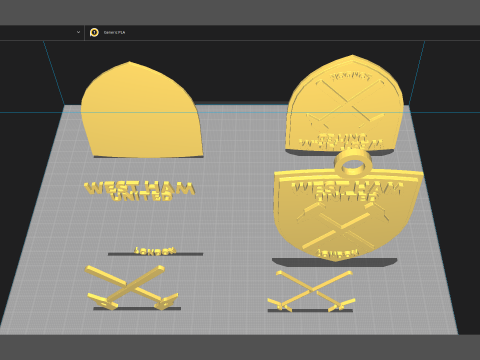 West Ham United FC keychain Logo Printable and Renderable Modèles 3D en vedette