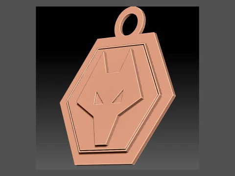 Брелок ФК «Вулверхемптон Вондерерс» логотип для друку та візуалізації 3D Принт Модель