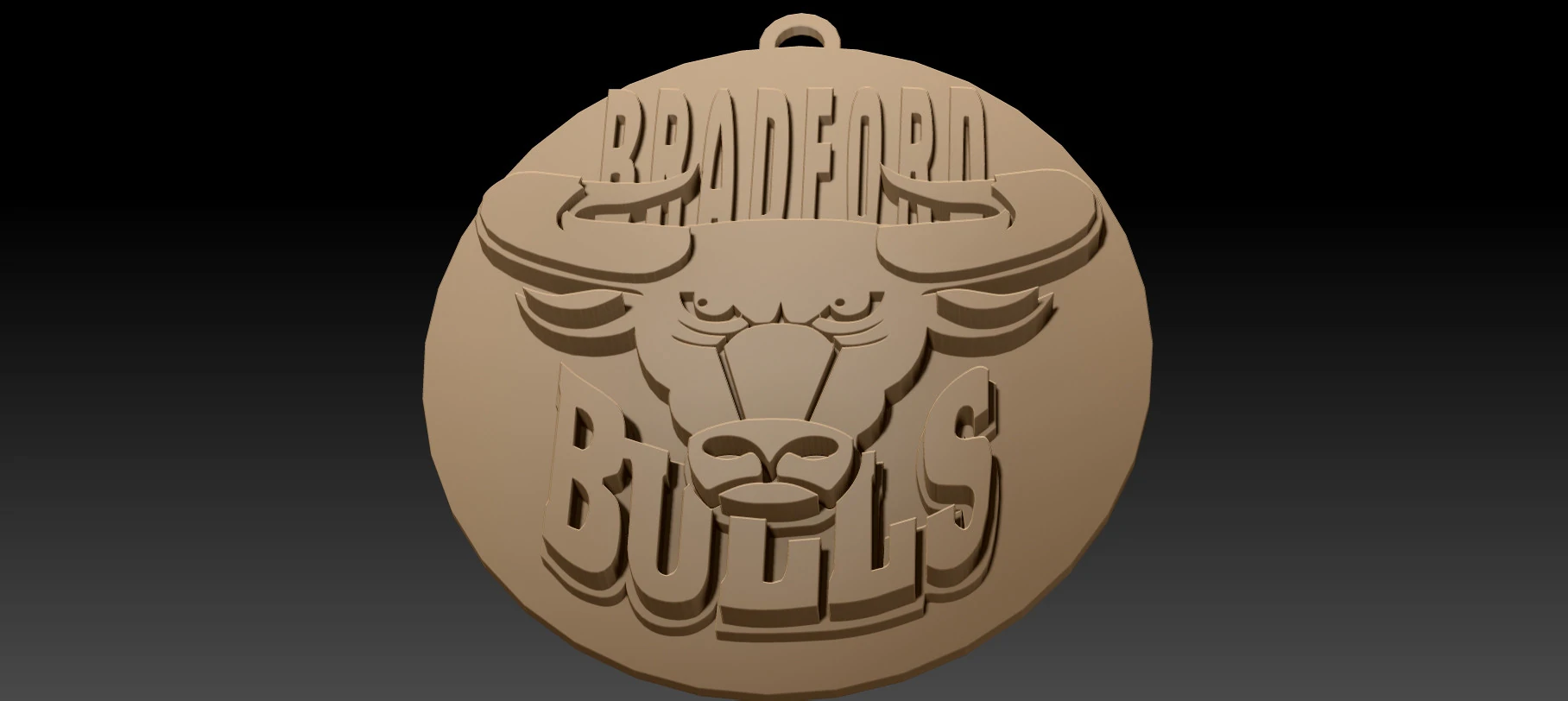 Bradford Bulls Keychain Badge Printable 3D Print Model .c4d .max .obj .3ds .fbx .stl .blend 