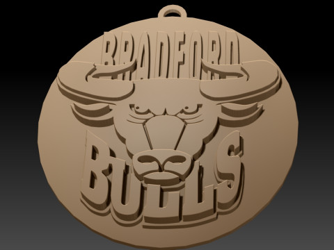 Bradford Bulls Keychain Badge Printable 3D Baskı Modeli