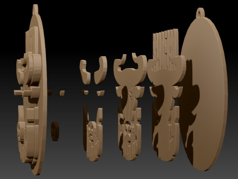 Bradford Bulls Keychain Badge Printable Modelo de Impressão 3D