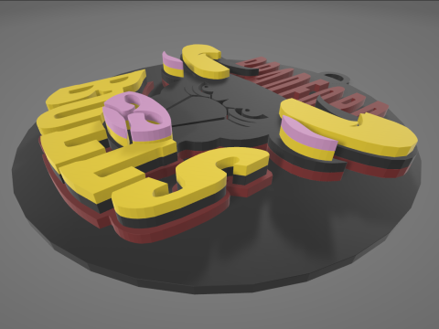 Bradford Bulls Keychain Badge Printable Modelo de Impressão 3D