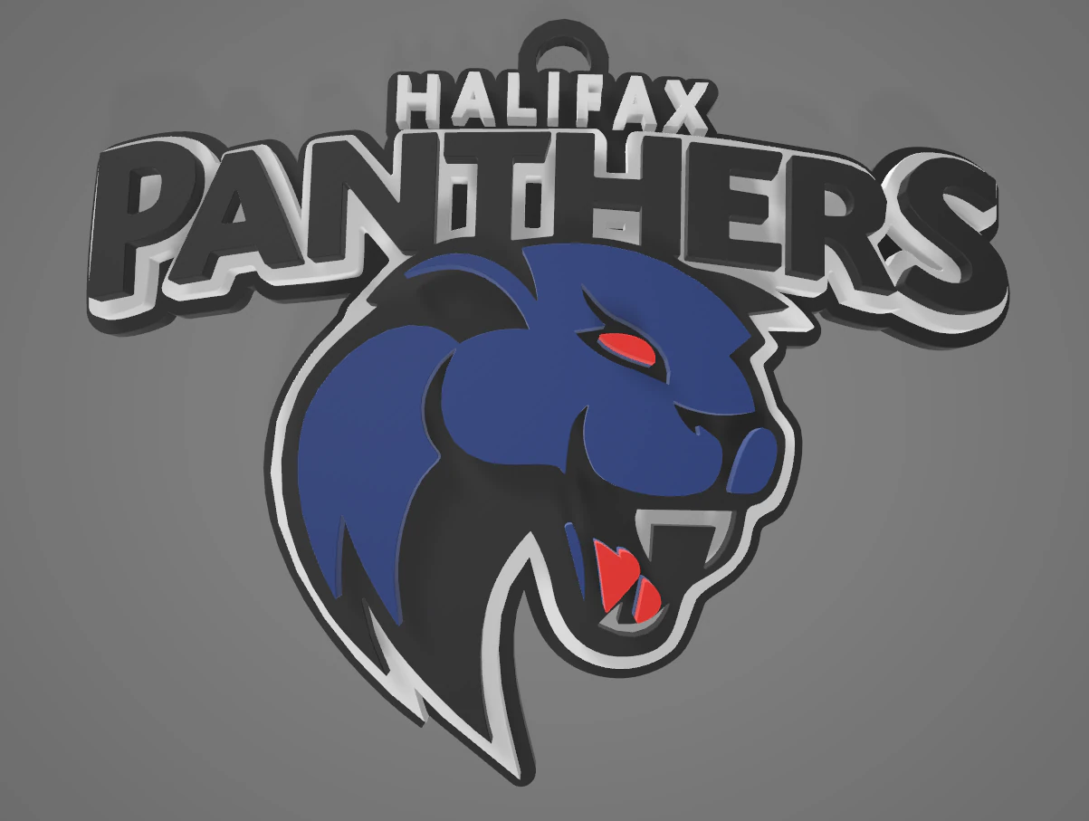 Halifax Panthers Keychain Badge 3D Print Model .c4d .max .obj .3ds .fbx .stl .blend 