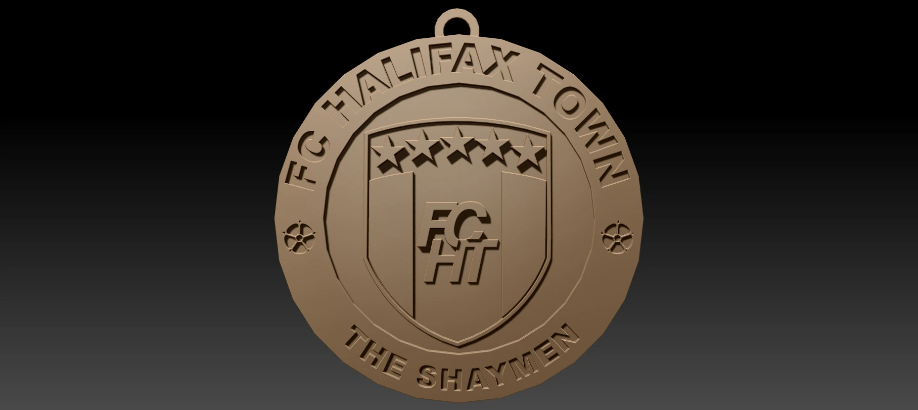Halifax Town Keychain Badge 3D Print Model .c4d .max .obj .3ds .fbx .stl .blend 