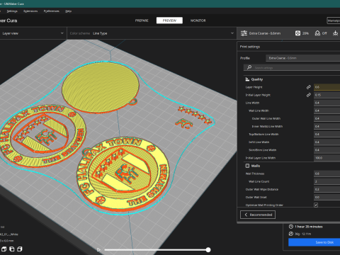 Huddersfield Giants Keychain Badge 3D Print Model