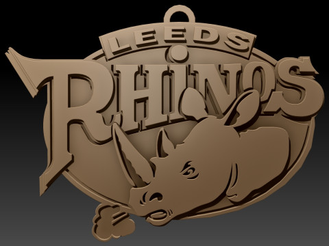 Leeds Rhino Keychain Badge Printable 3D Baskı Modeli