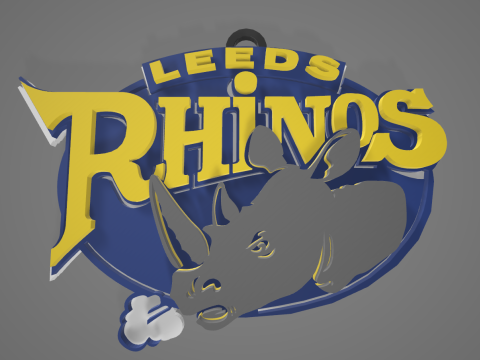 Leeds Rhino Keychain Badge Printable 3D Baskı Modeli
