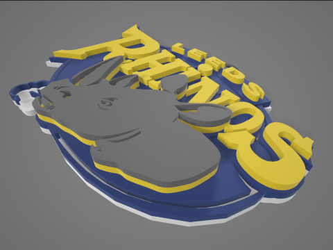 Leeds Rhino Keychain Badge Printable 3D Baskı Modeli